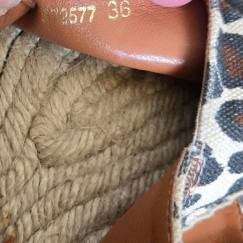 Stella McCartney Beige Brown Leopard Print Espadrilles IT 36 US 6